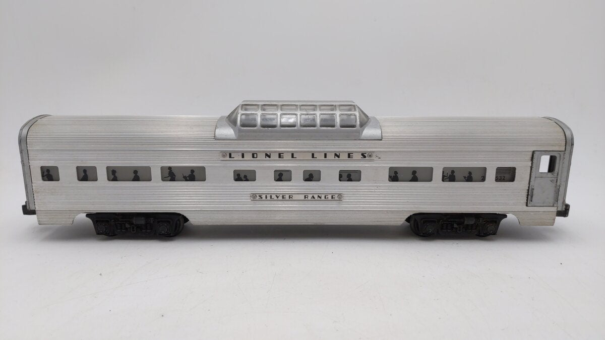 Lionel 2532 Vintage O Lionel Lines Silver Range Aluminum Vista Dome Car