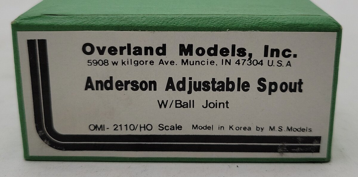 Overland 2110 BRASS HO Scale Anderson Adjustable Spout w Ball Joint EX/Box