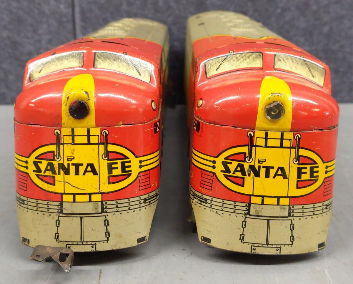 Marx 21 Vintage O Santa Fe F3 AA Diesel Locomotive & Dummy Unit Set