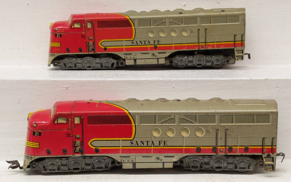 ALSTOM (SNCF) 電車ミニチュア置物 Marx 21 Vintage O Santa Fe F3 AA Diesel Locomotive & Dummy Unit
