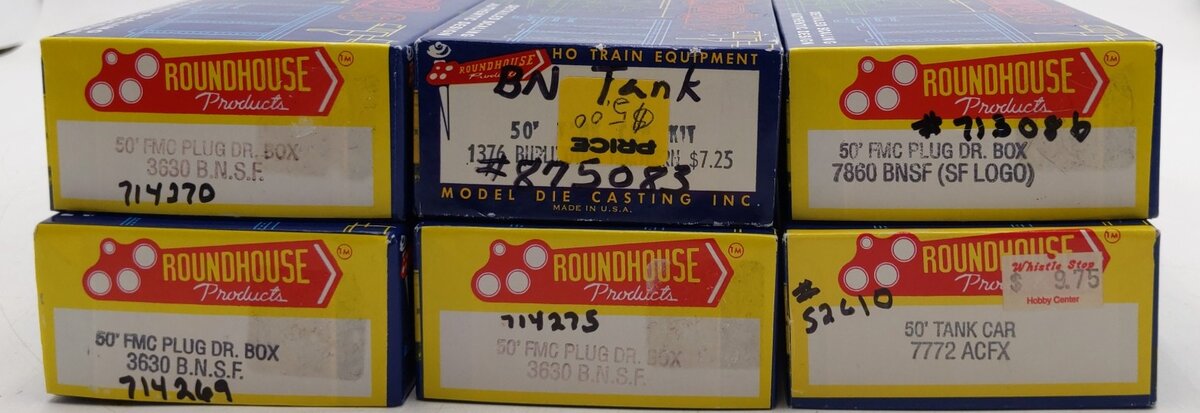 Roundhouse HO Scale Freight Cars #714270,714269,875086,713086,875083,714275 [6] EX/Box