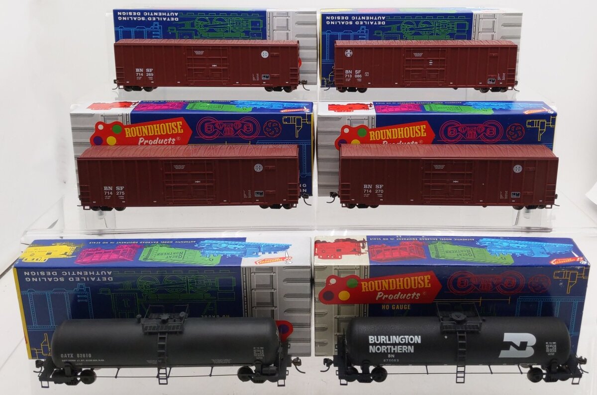 Roundhouse HO Scale Freight Cars #714270,714269,875086,713086,875083,714275 [6] EX/Box