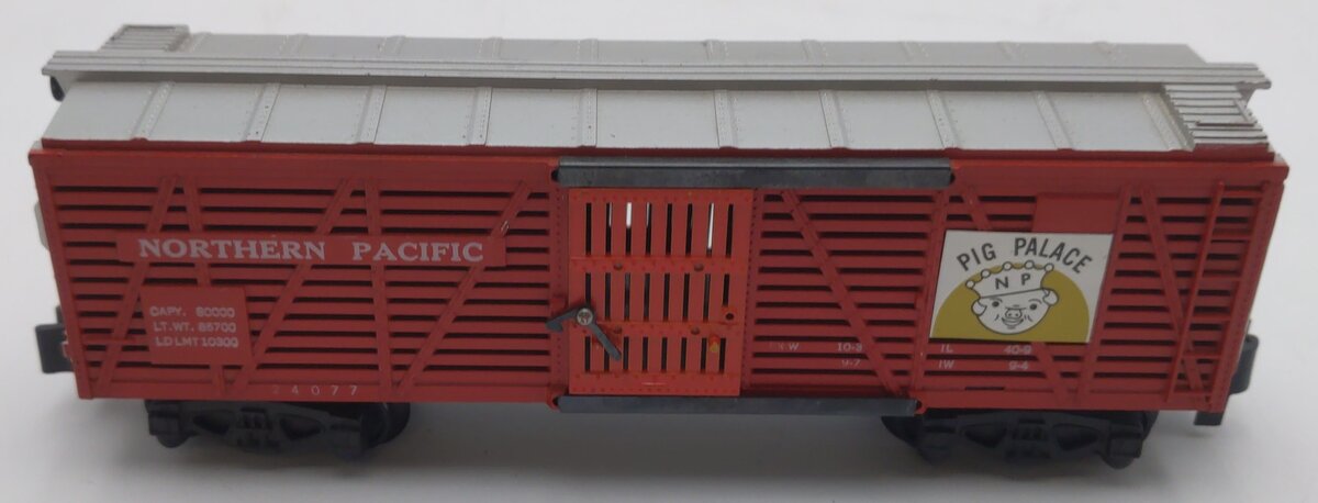 American Flyer 24077 Vintage S Northern Pacific Pig Palace Stock Car VG