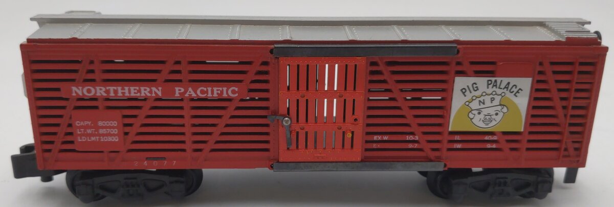 American Flyer 24077 Vintage S Northern Pacific Pig Palace Stock Car VG