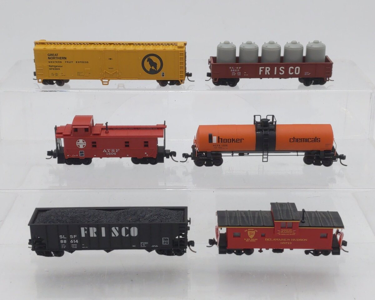 Atlas N Scale Assorted Freight Cars: 55111, 824, 1266, 1606, 35713, 88614 [6] EX