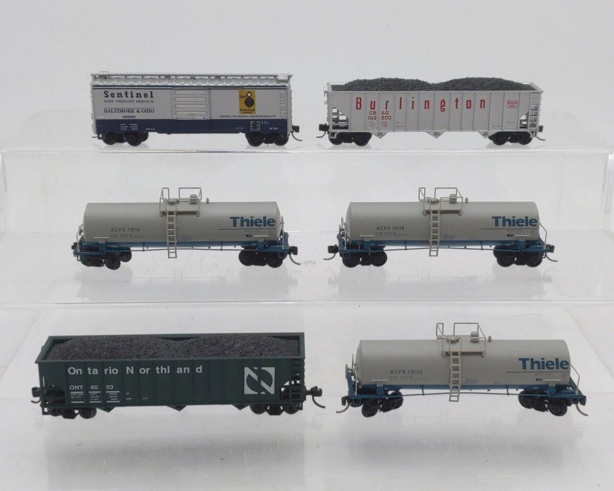 Atlas N Assorted Freight Cars: 163200, 466083, 79118, 79114, 79120, 6003 [6] EX