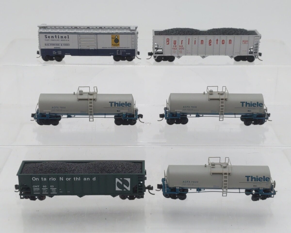 Atlas N Assorted Freight Cars: 163200, 466083, 79118, 79114, 79120, 6003 [6] EX