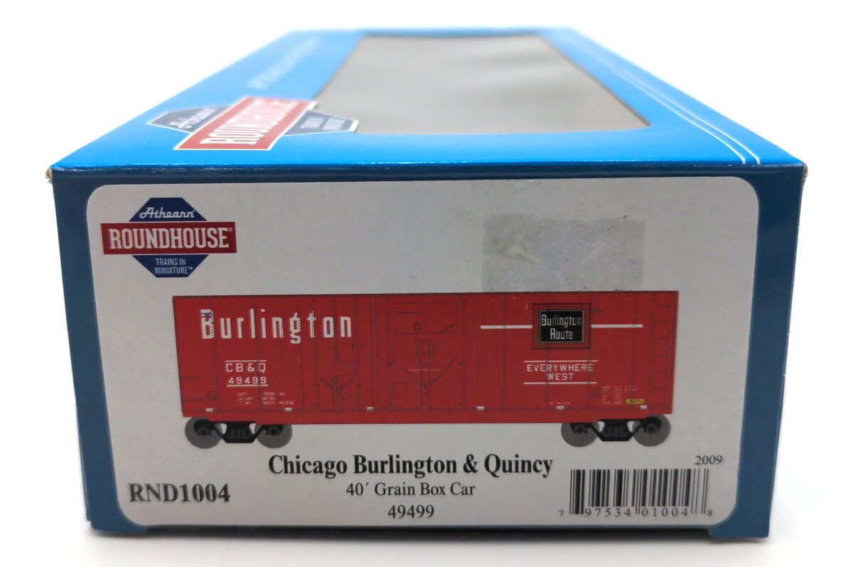Roundhouse 1004 HO CB&Q 40' Grain Box Car #49499 LN/Box