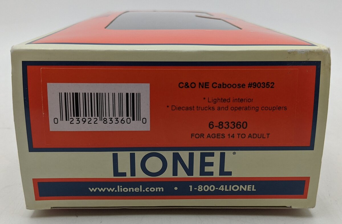 Lionel 6-83360 O Gauge Chesapeake & Ohio Northeast-Style Caboose #90352 LN/Box