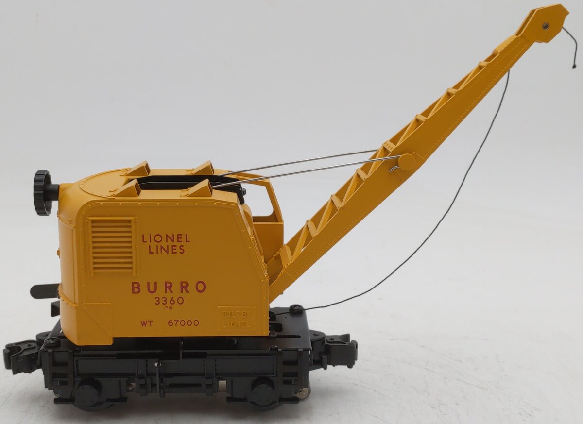 Lionel 6-28414 O Gauge 3360 Burro Crane Motorized Unit PWC LN/Box
