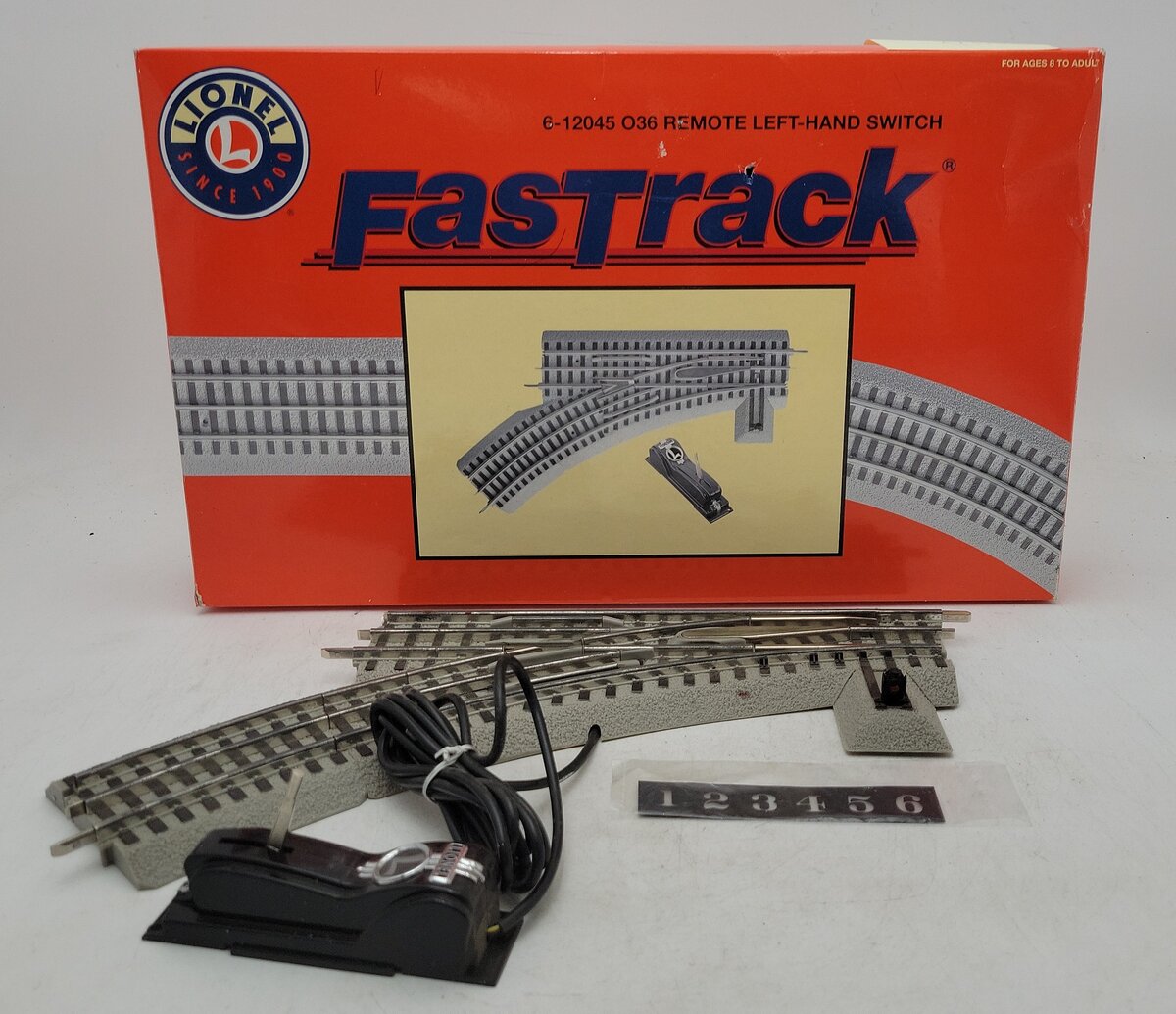 Lionel 6-12045 O36 Left Hand Remote-Control FasTrack Curved Switch Turnout VG/Box