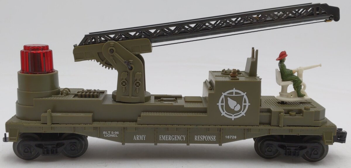 Lionel 6-16726 O Gauge Army Fire Ladder Car EX/Box