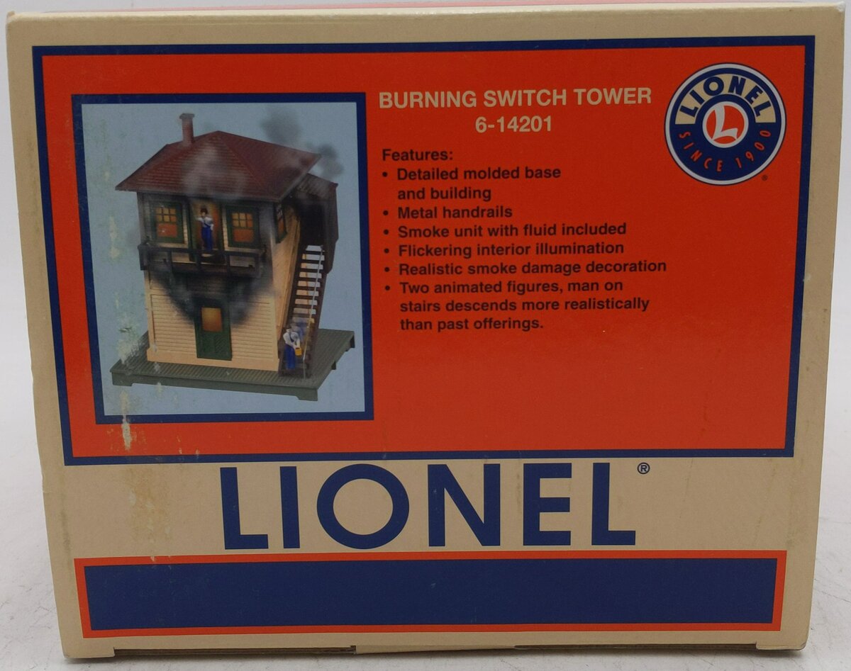 Lionel 6-14201 O Gauge Burning Switch Tower Built Building LN/Box