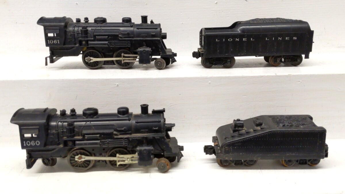 Lionel O Gauge Vintage Steam Locomotive & Tenders: 1060, 1061 [2] VG