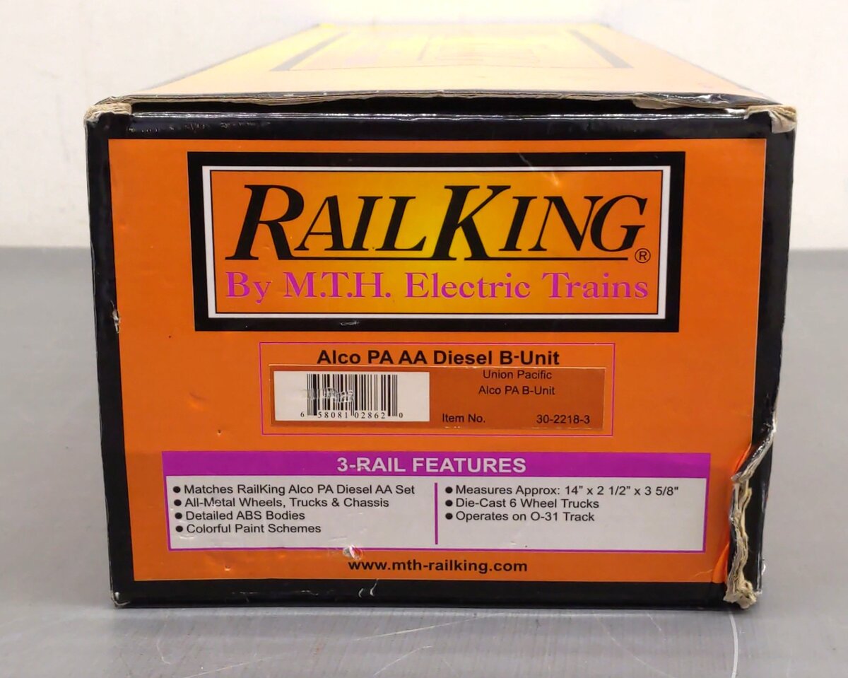 MTH 30-2218-3 Union Pacific Alco PA B Unit Non-Powered Diesel Engine #607B LN/Box