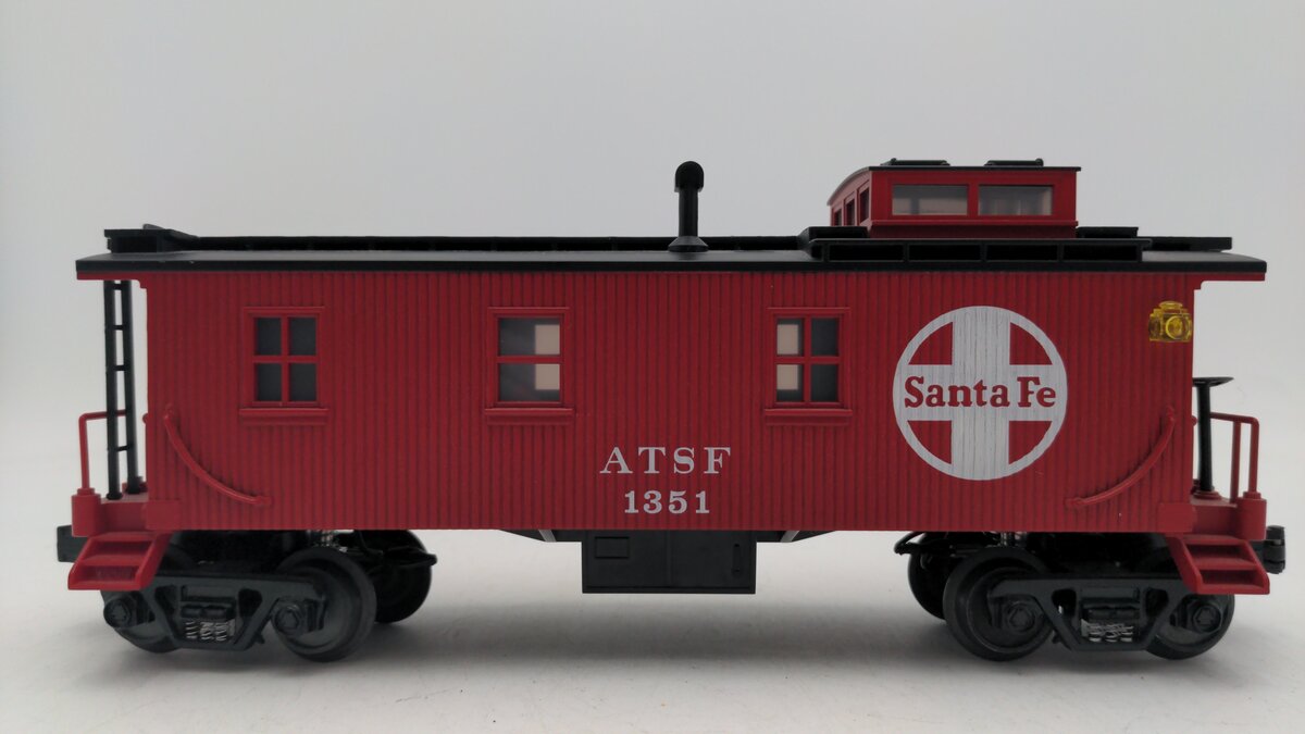 MTH 33-7804 O Gauge Santa Fe Woodsided Caboose #1351 EX