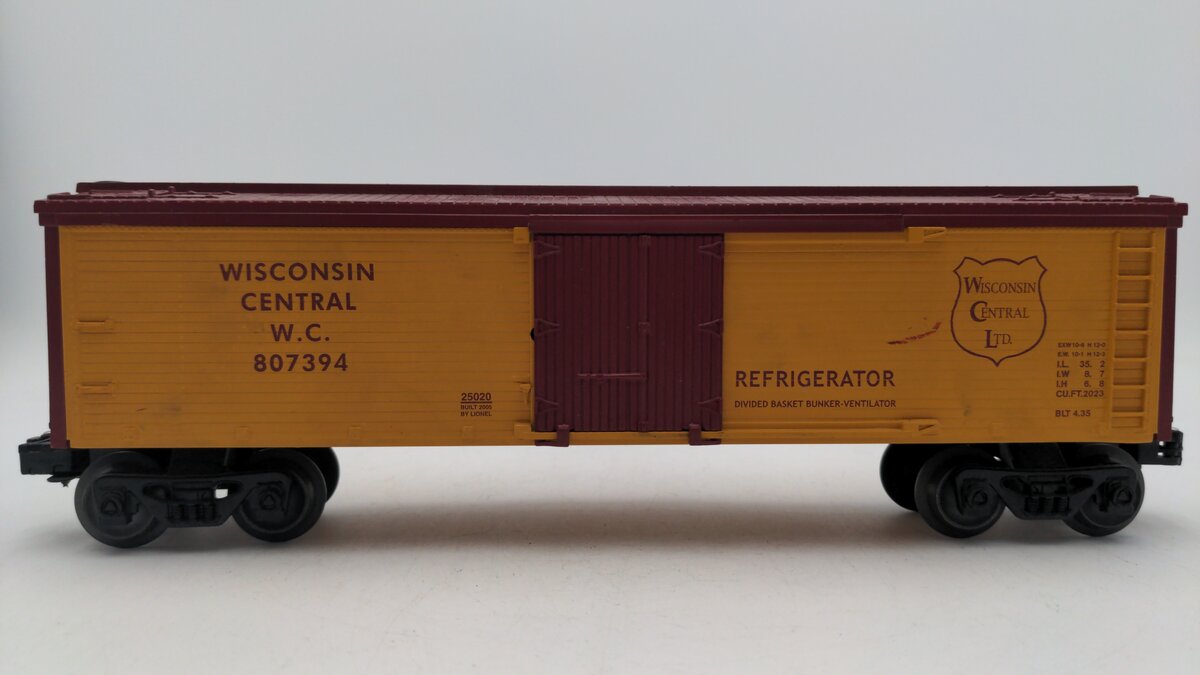 Lionel 6-25020 O Wisconsin Central Refrigerator Car #807349 EX