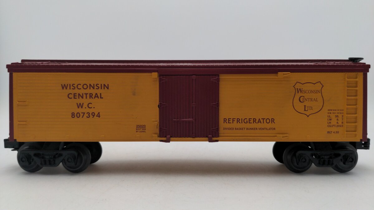 Lionel 6-25020 O Wisconsin Central Refrigerator Car #807349 EX