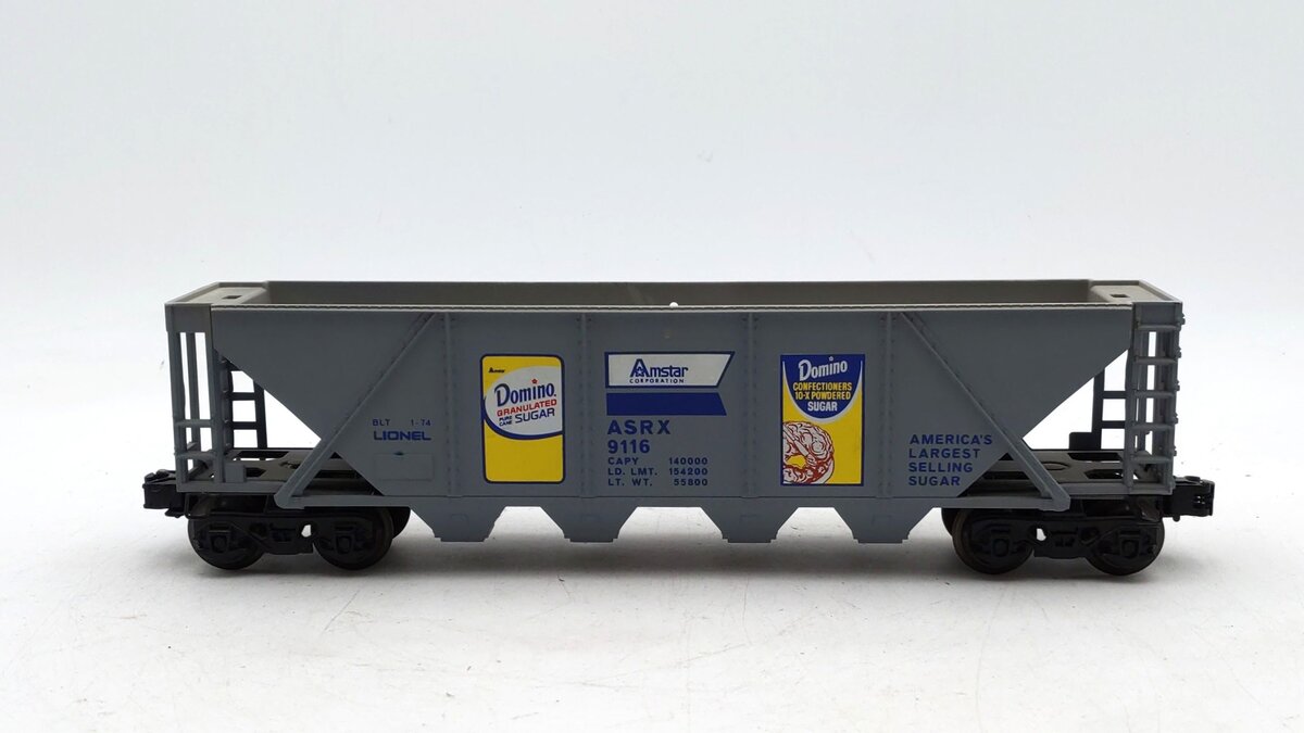 Lionel 6-9116 O Gauge Domino Sugar 4-Bay Hopper #9116 EX
