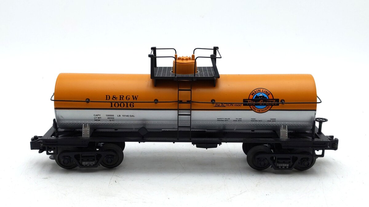 MTH 20-90089 O Gauge Denver & Rio Grande Western Single Dome Tank Car #10016 EX
