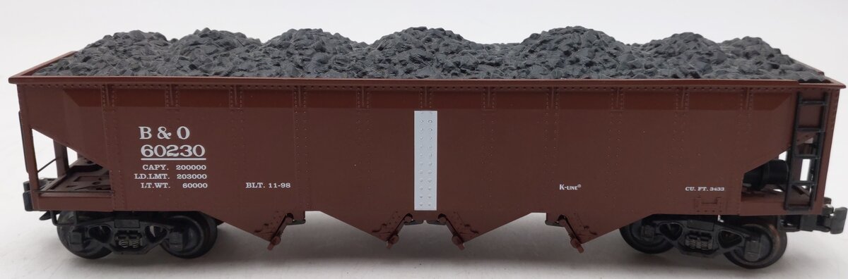 K-Line K623-1095 O Gauge Baltimore & Ohio Die-Cast Quad Hopper Car #60230 EX
