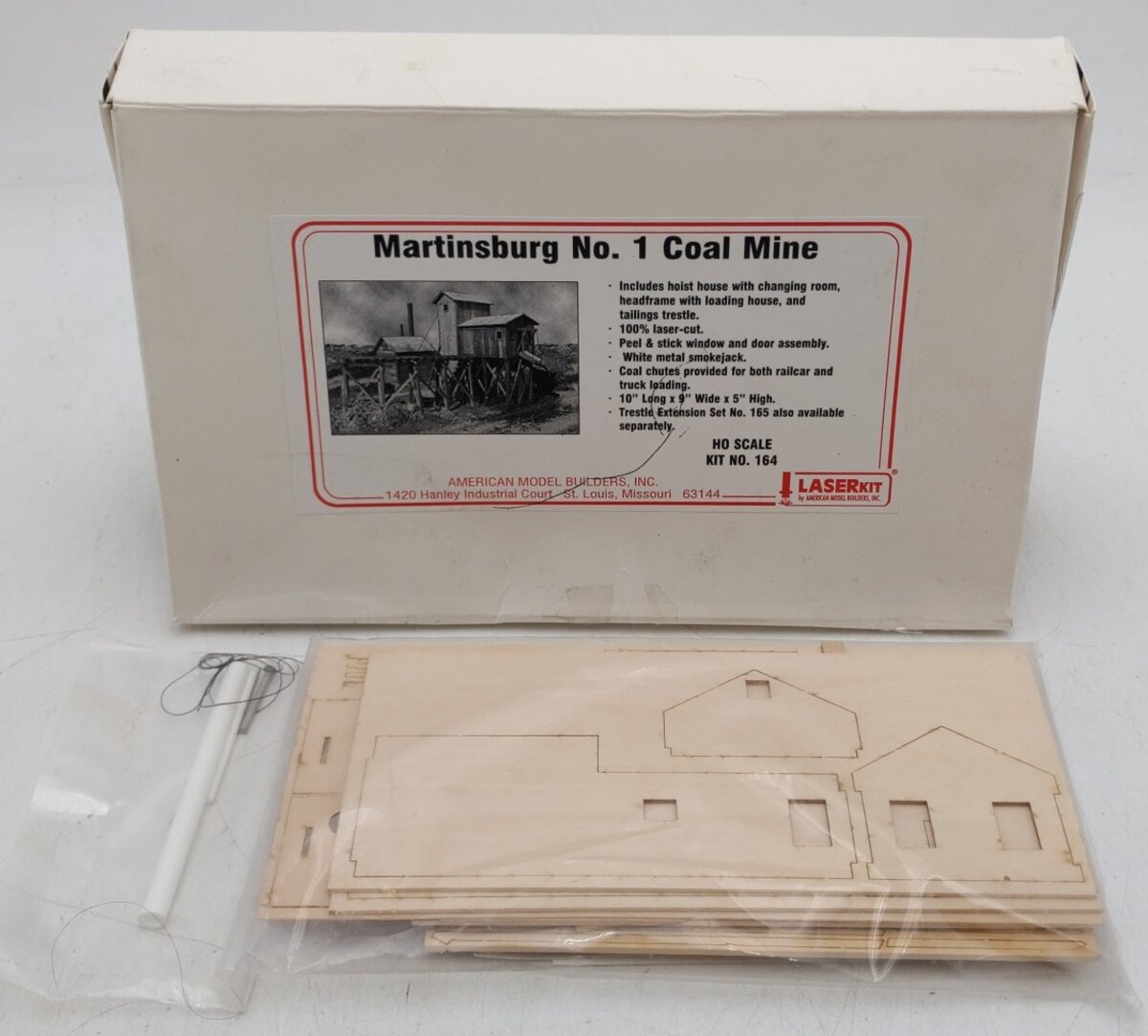 American Model Builders 164 HO Scale Laser Art Martinsburg Coal Mine #1 Wood Kit NIB