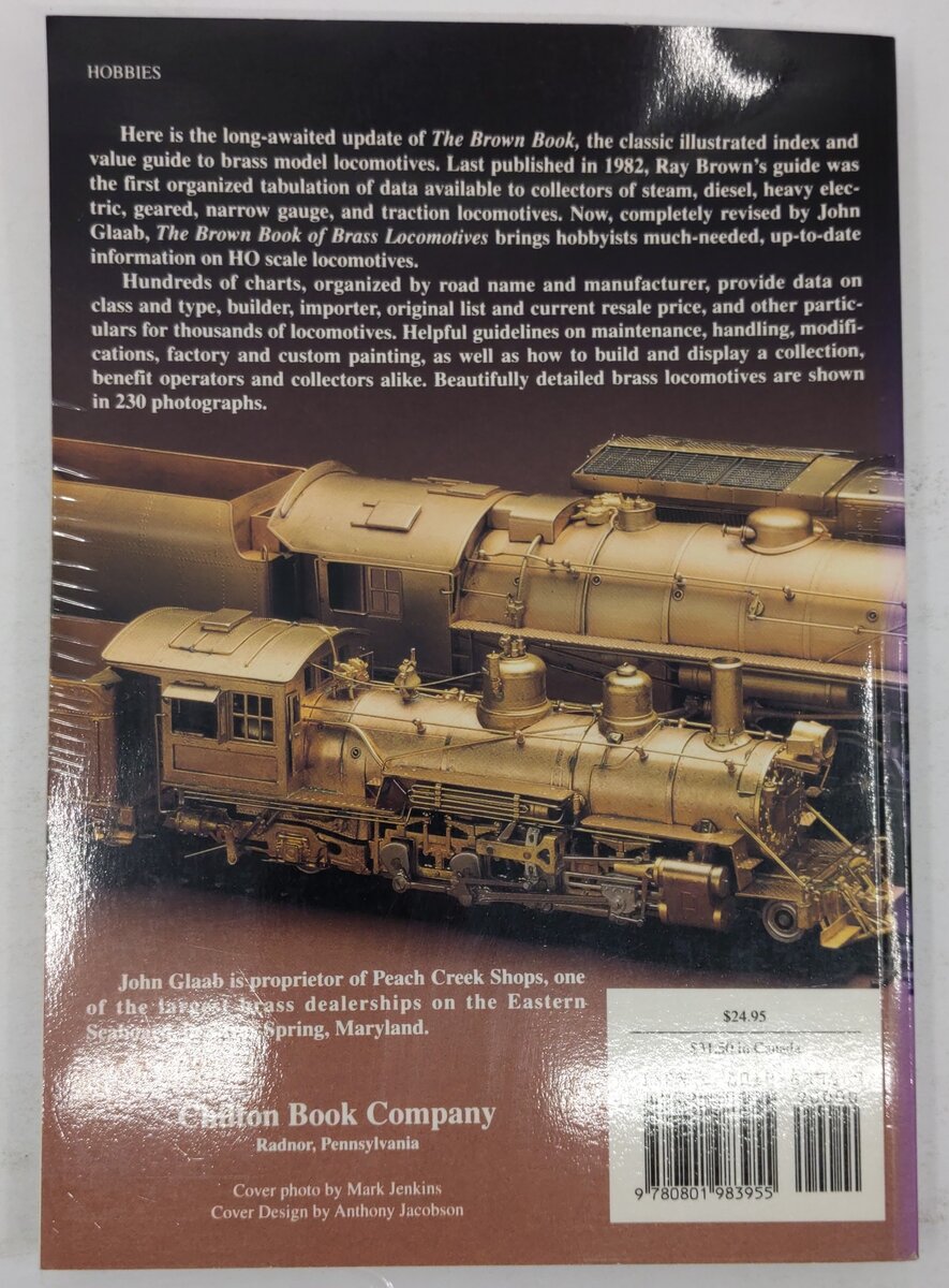 The Brown Book of Brass Locomotives 3rd Edition Paperback Book By John Glaab VG