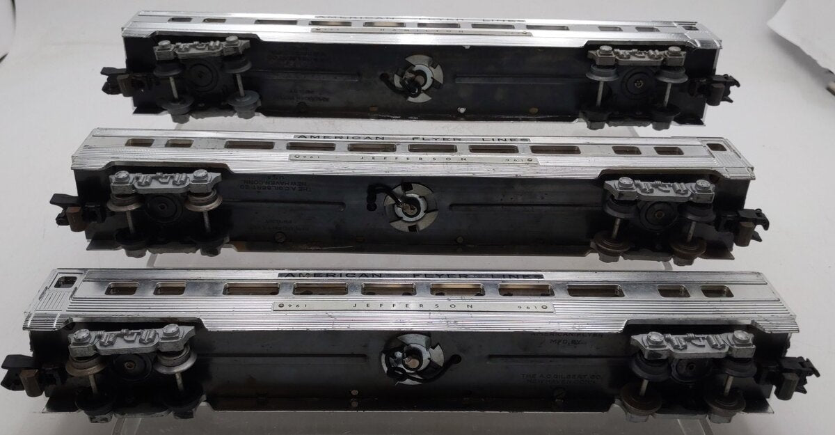 American Flyer Vintage S American Flyer Lines Passenger Cars #961,962, & 962 [3] VG