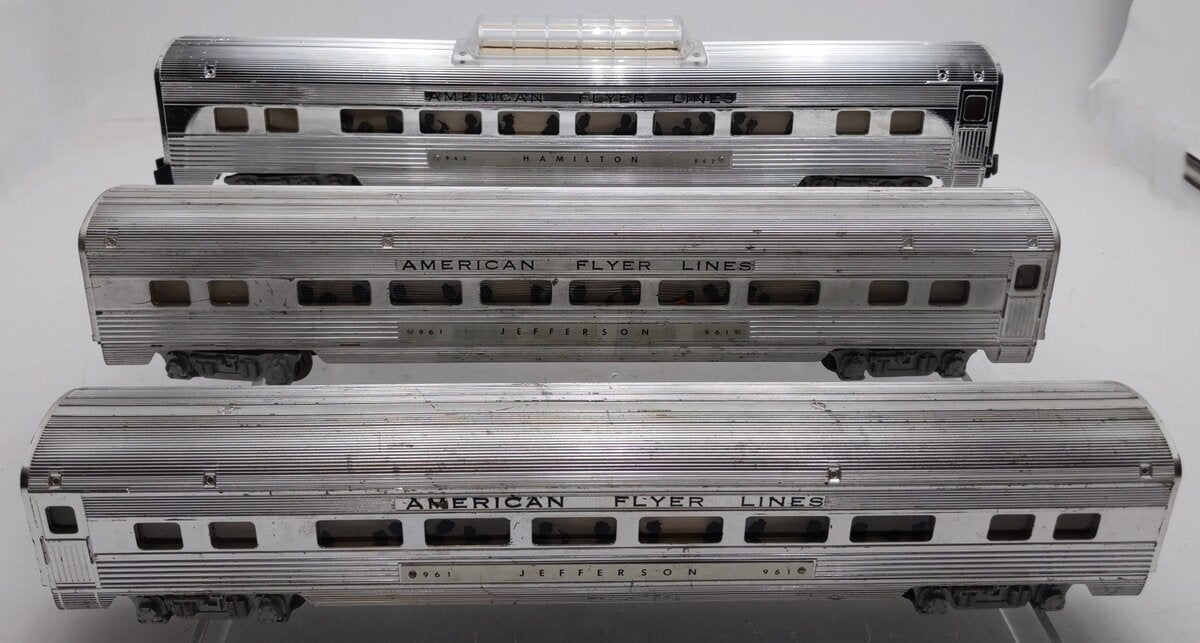 American Flyer Vintage S American Flyer Lines Passenger Cars #961,962, & 962 [3] VG