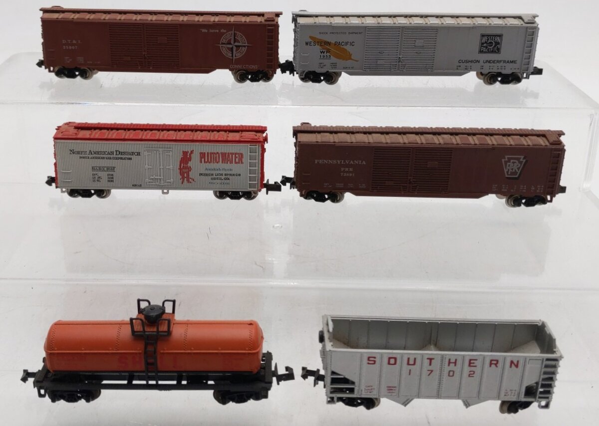 MRC N Scale Freight Cars #2687,73891,1702,1245,1953,25007 [6] EX