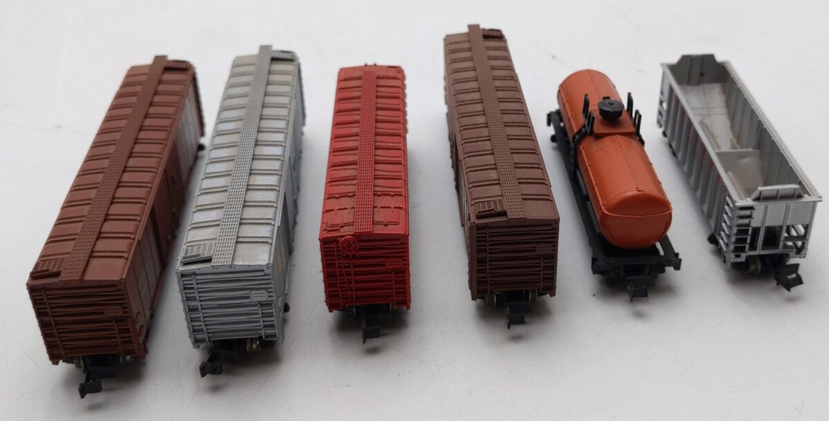 MRC N Scale Freight Cars #2687,73891,1702,1245,1953,25007 [6] EX