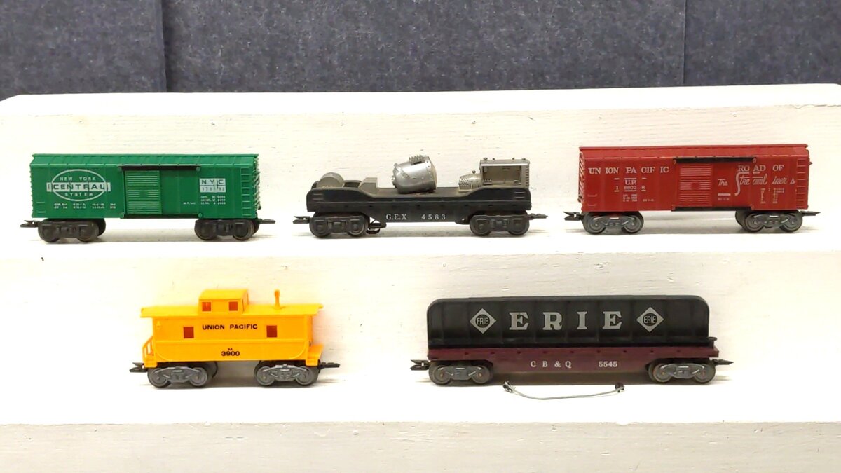 Marx Vintage O Gauge Postwar Freight Cars: 3900, 4583, 5545, 176893, 186028 [5] VG
