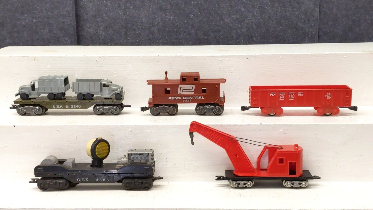 Marx Vintage O Gauge Postwar Freight Cars: 18326, 2246, 4583, 347100 [5] VG