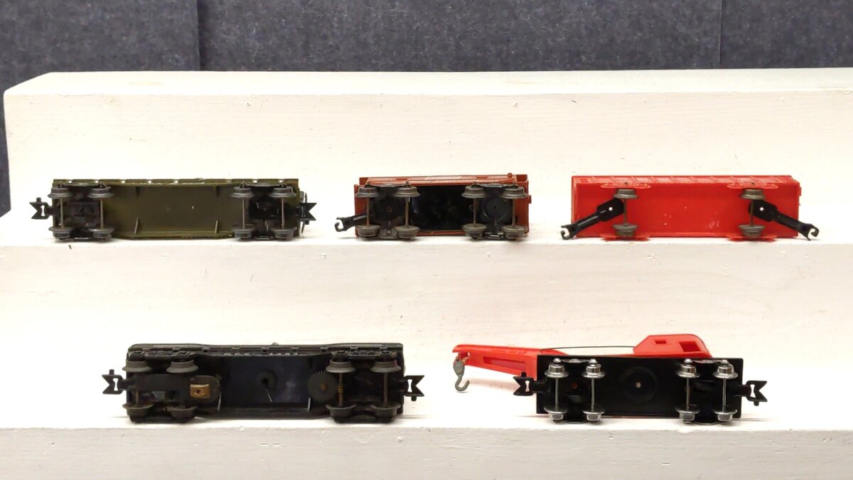 Marx Vintage O Gauge Postwar Freight Cars: 18326, 2246, 4583, 347100 [5] VG