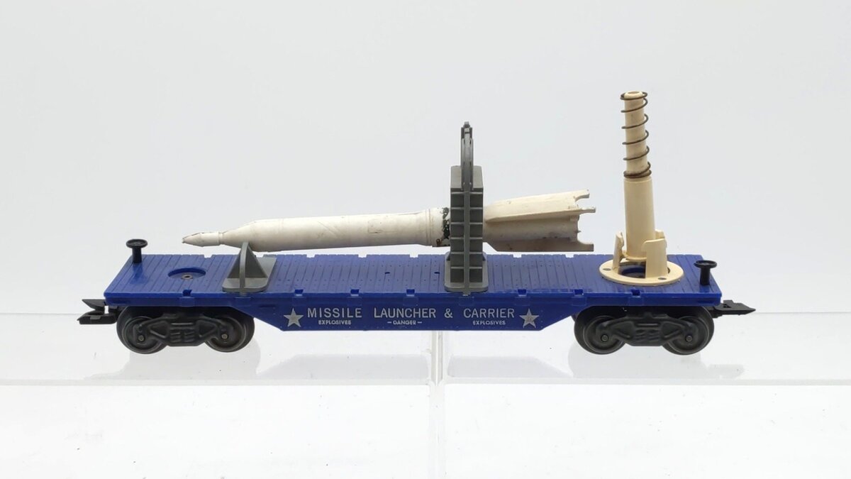 Marx 9630B Vintage O Gauge Missile Launcher & Carrier Flat Car VG