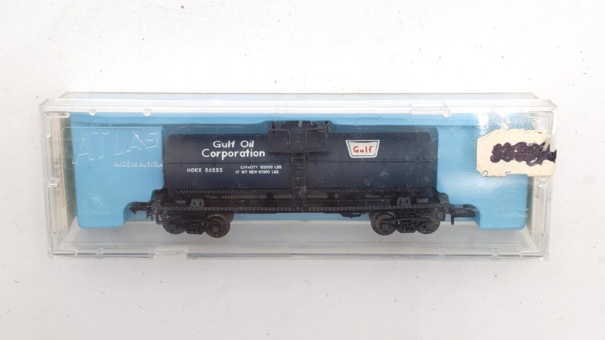 Atlas 2261 N Scale Gulf Oil Corp. Single Dome Chemical Tank Car #56555 EX/Box