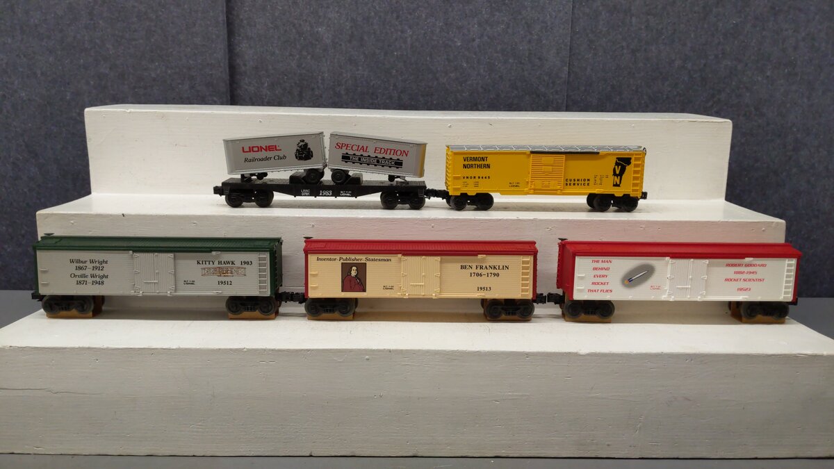 Lionel Assorted O Gauge Freight Cars [5] LN/Box