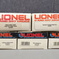 Lionel Assorted O Gauge Freight Cars [5] LN/Box
