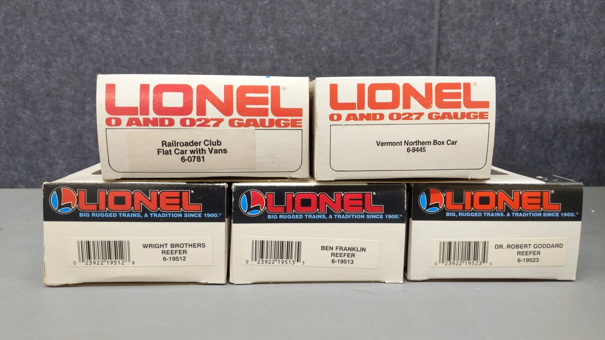 Lionel Assorted O Gauge Freight Cars [5] LN/Box