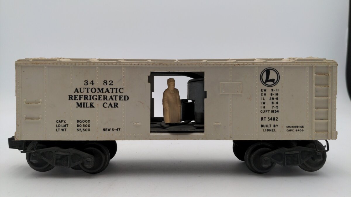 Lionel 3482 Vintage O Operating Milk Car VG