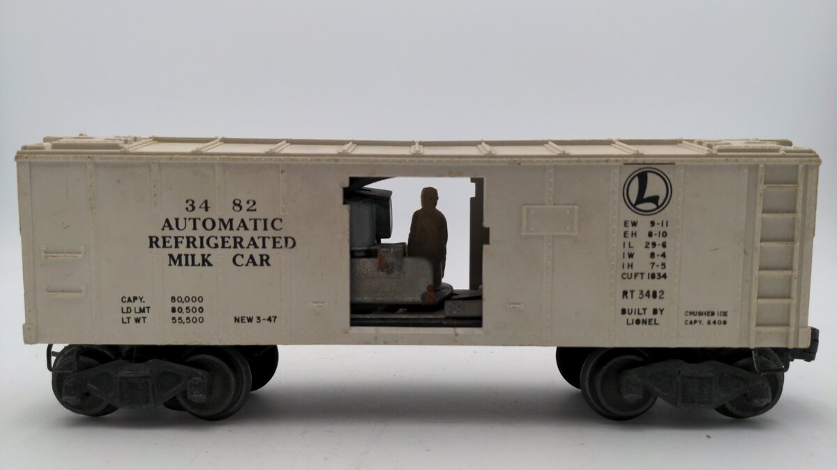 Lionel 3482 Vintage O Operating Milk Car VG