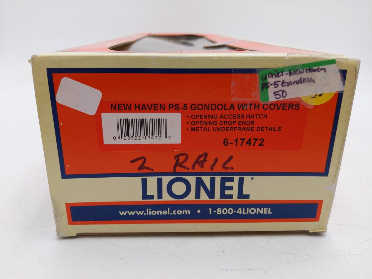 Lionel 6-17472 O Gauge New Haven PS-5 Gondola w/ Covers #62004 -2 Rail VG/Box