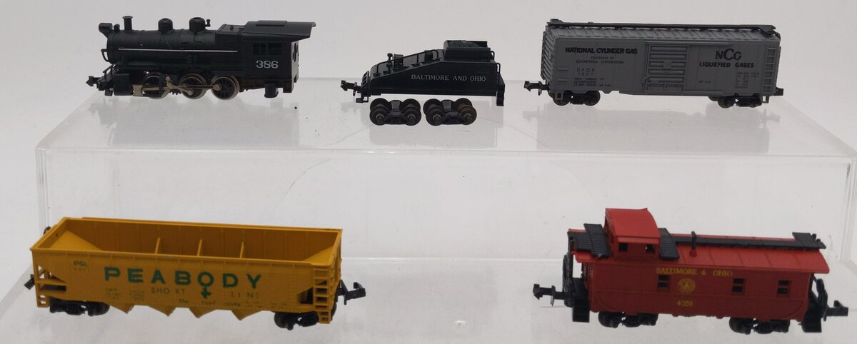 Aurora 4726 Postage Stamp Train High Iron Penn Central Steam Freight Set EX/Box