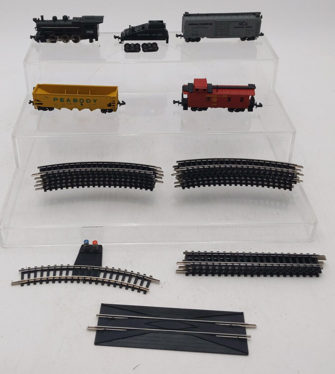 Aurora 4726 Postage Stamp Train High Iron Penn Central Steam Freight Set EX/Box