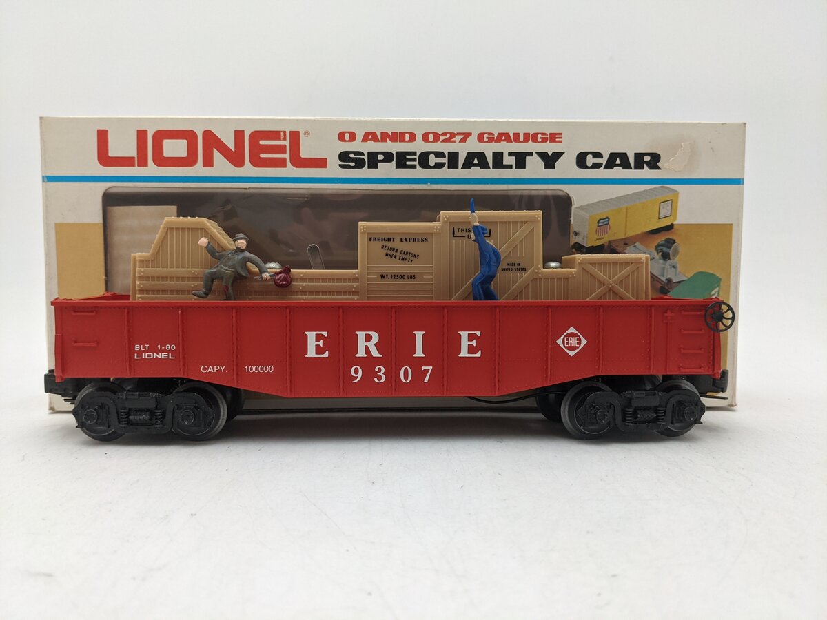 Lionel 6-9307 O Gauge Erie Animated Cop & Hobo Gondola #9307 EX/Box