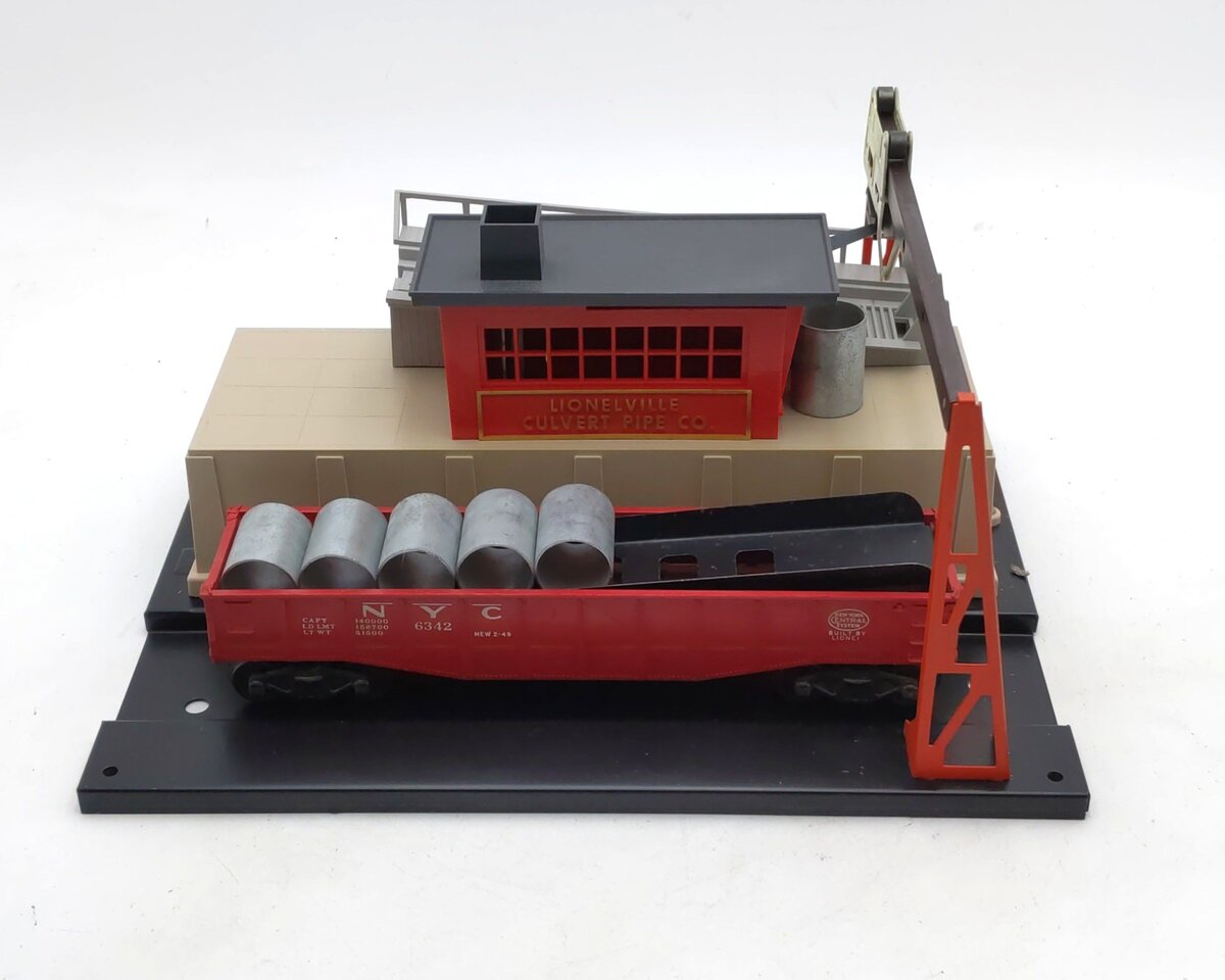 Lionel 342 Vintage O Motorized Operating Culvert Loader with Car VG/Box