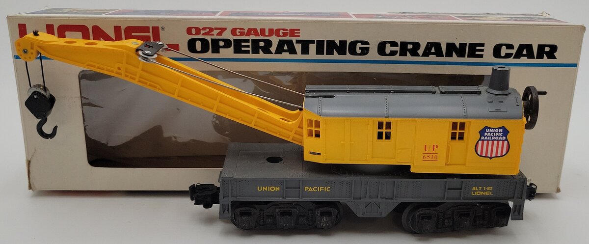 Lionel 6-6510 O Gauge Union Pacific 6 Wheel Crane Car EX/Box