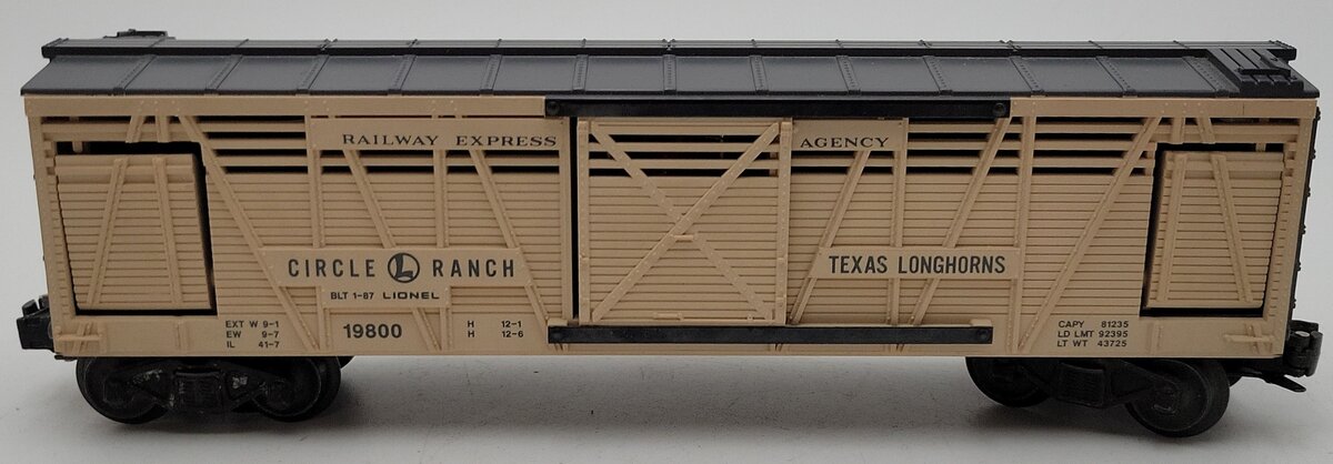 Lionel 6-19800 O Circle L Ranch Operating Cattle Car Set EX/Box