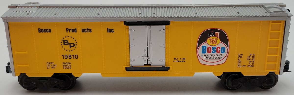 Lionel 6-19810 O Gauge Bosco Products Operating Milk Car Set EX/Box