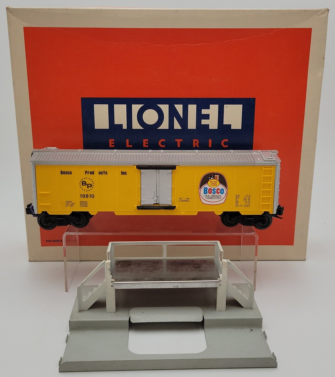 Lionel 6-19810 O Gauge Bosco Products Operating Milk Car Set EX/Box